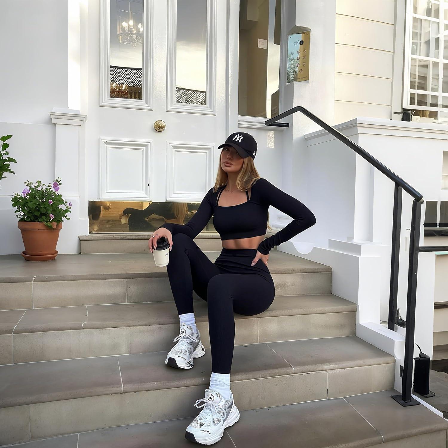 image3 Pack High Waisted Leggings for Women Full Length Capri Black Buttery Soft Tummy Control Yoga Pants for Workout Athletic3 Pack Black blue baby Blue