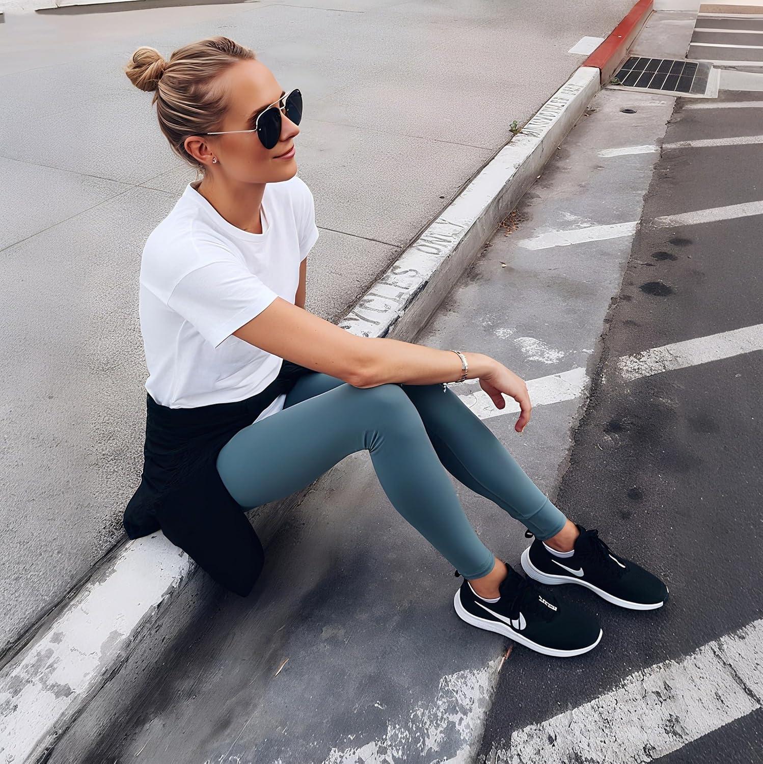 image3 Pack High Waisted Leggings for Women Full Length Capri Black Buttery Soft Tummy Control Yoga Pants for Workout Athletic3 Pack Black blue baby Blue