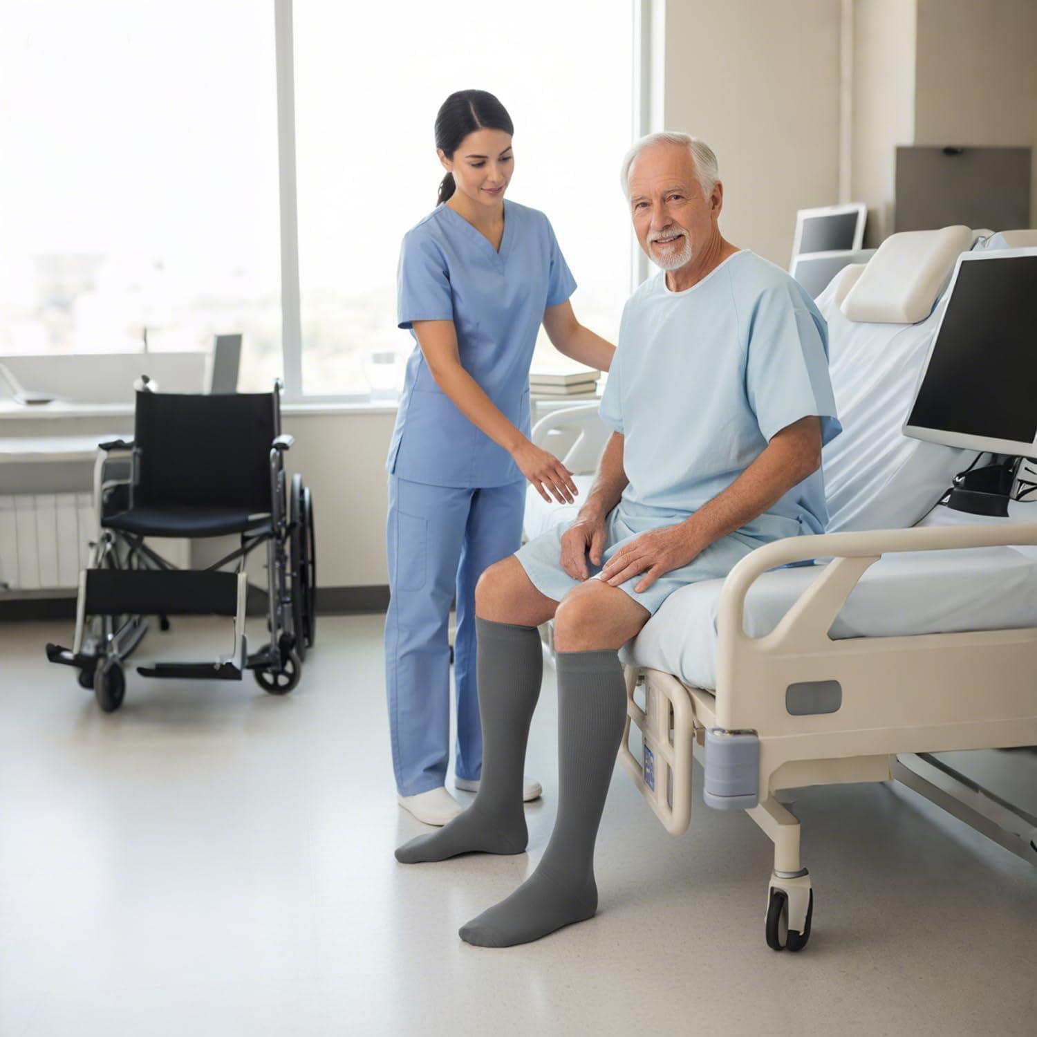 imageGraduated Compression Socks for WomenampampMen 2030mmhg Knee High Socks Travel Hiking Running Stocking045 Pairs Multi Solid 01