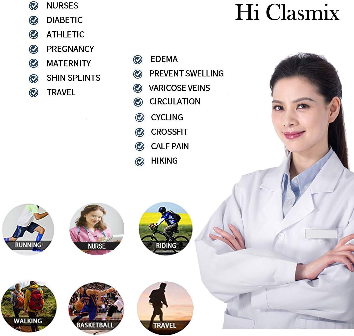 imageGraduated Compression Socks for WomenampampMen 2030mmhg Knee High Socks Travel Hiking Running Stocking066 Pairs Multi Stripe 03