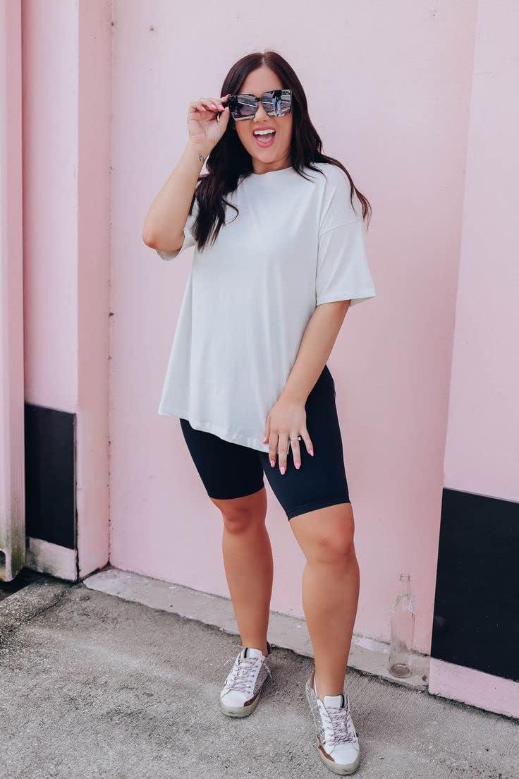 imageHi Clasmix 3 Pack Plus Size Biker Shorts for Women1X4XHigh Waisted NonSee Through Workout Super Soft Black Yoga Shorts13 Pack Black