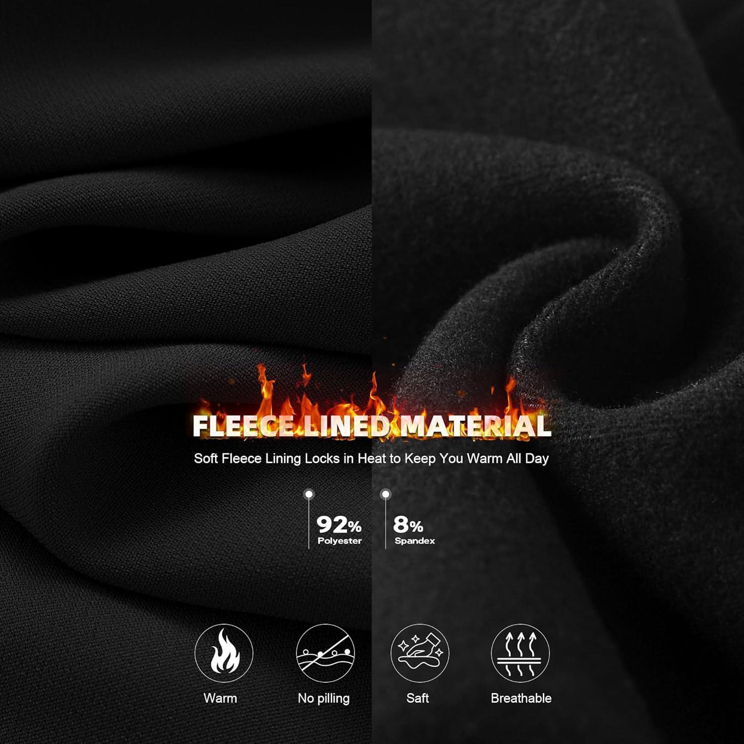 imageHi Clasmix Fleece Lined Leggings Women Seamless Thermal Winter High Waisted Tummy Control Thick Warm Yoga Pants01black