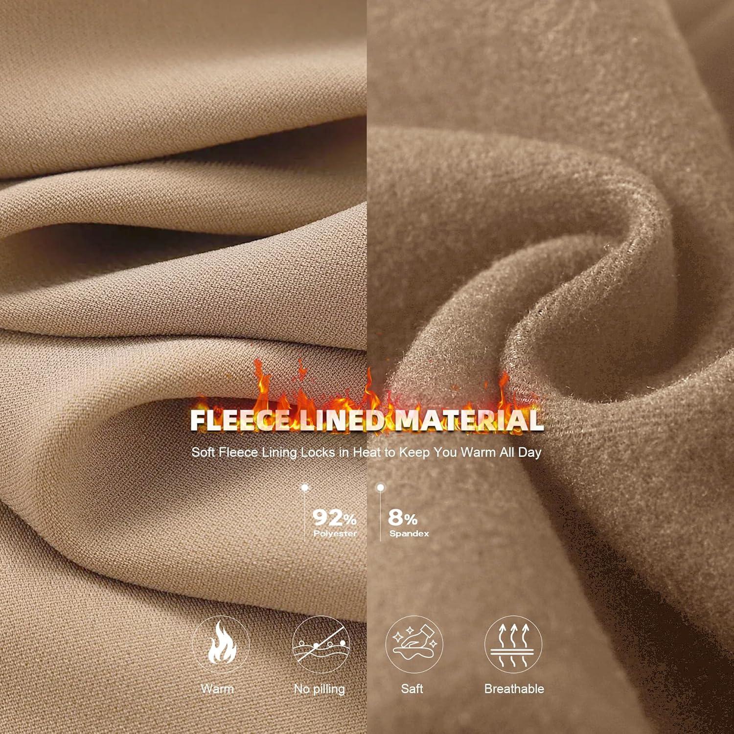 imageHi Clasmix Fleece Lined Leggings Women Seamless Thermal Winter High Waisted Tummy Control Thick Warm Yoga Pants02nude