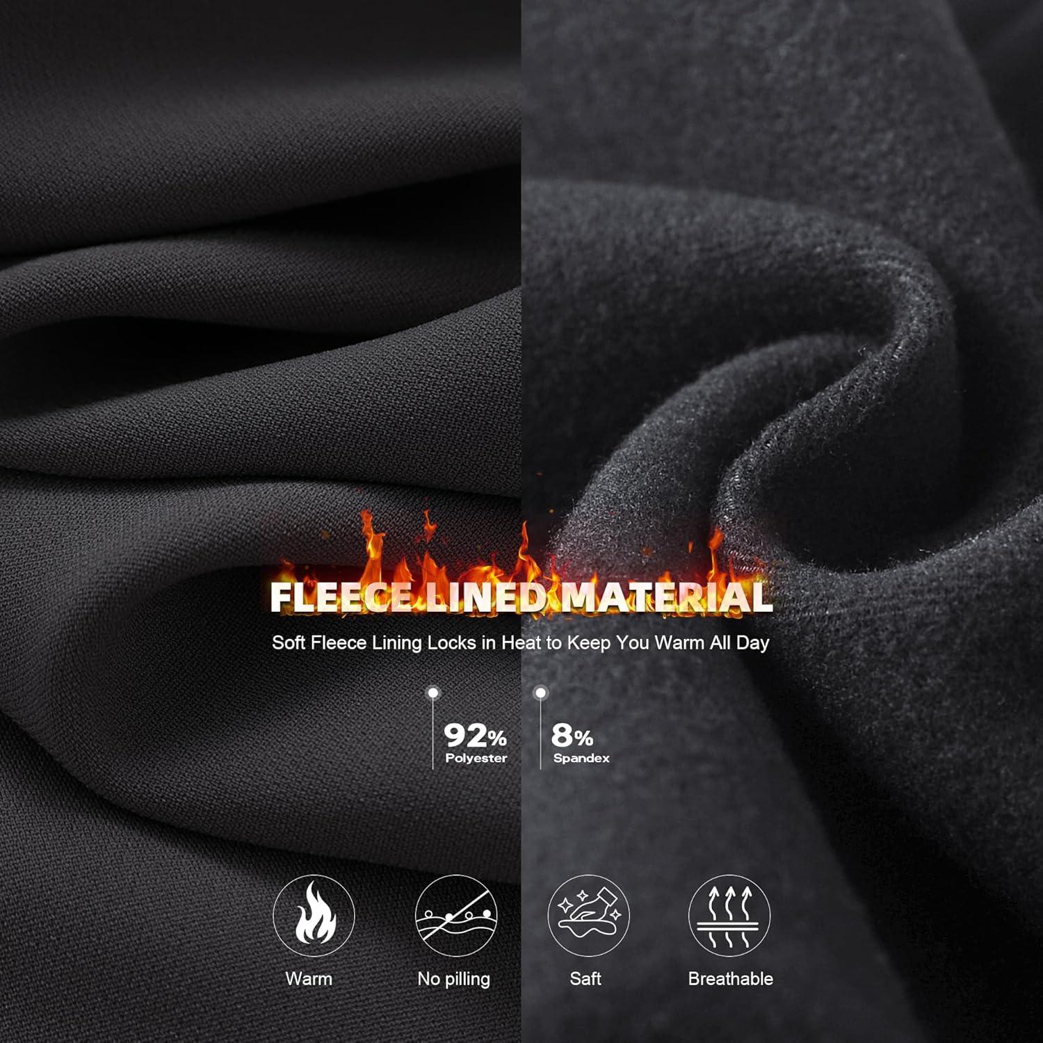 imageHi Clasmix Fleece Lined Leggings Women Seamless Thermal Winter High Waisted Tummy Control Thick Warm Yoga PantsGrey