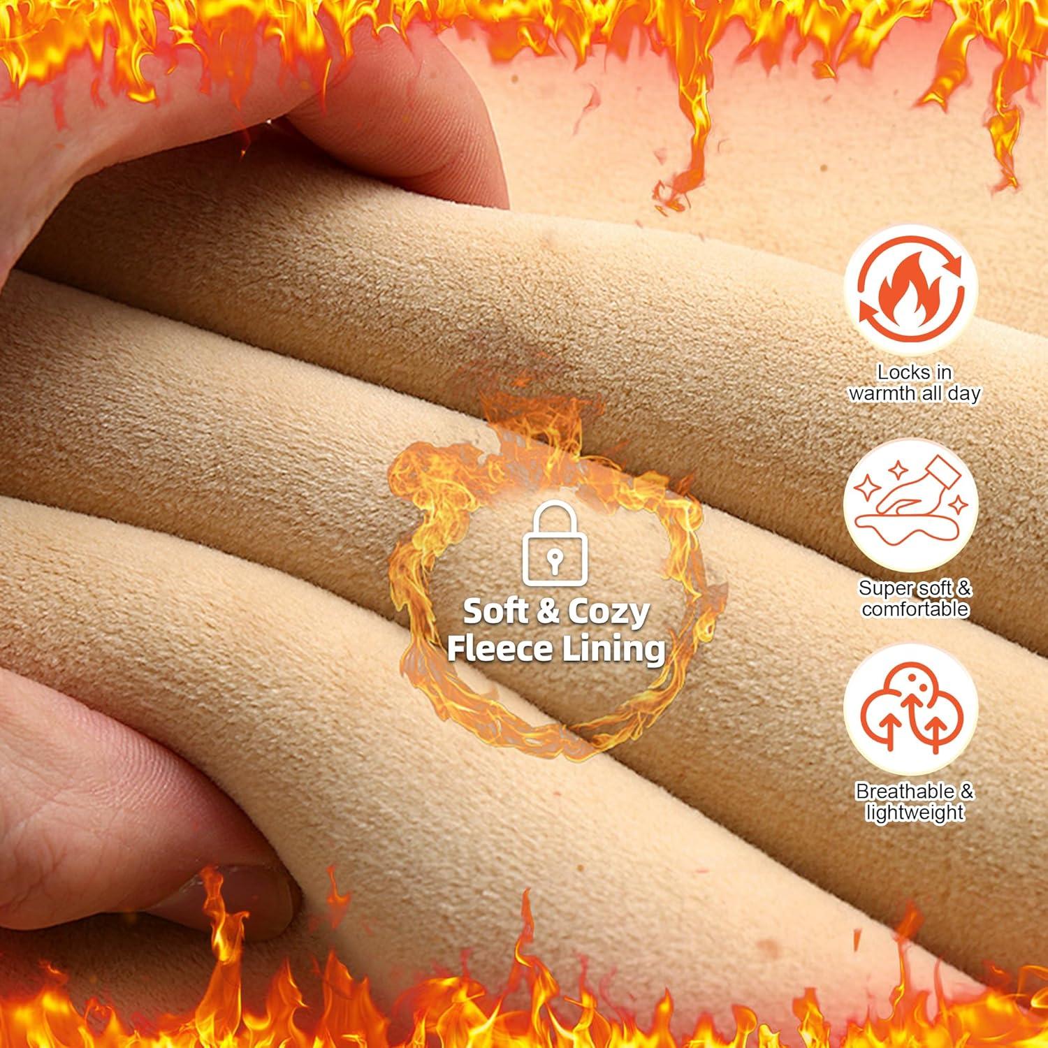 imageHi Clasmix Fleece Lined Leggings Women Seamless Thermal Winter High Waisted Tummy Control Thick Warm Yoga PantsNavy Blue