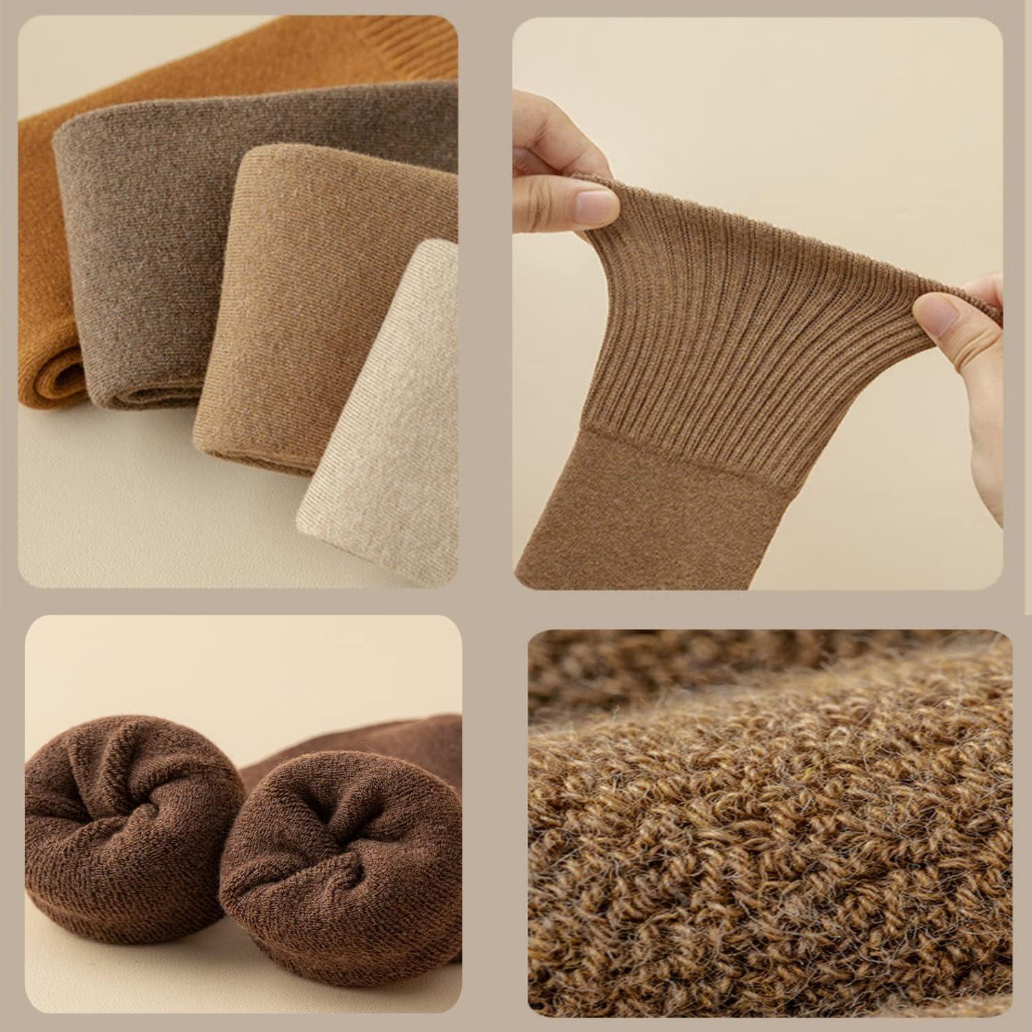 imageWarm Knee High Socks for WomenThermal Cotton Socks for HikingWorkWinterGiftsColor 10