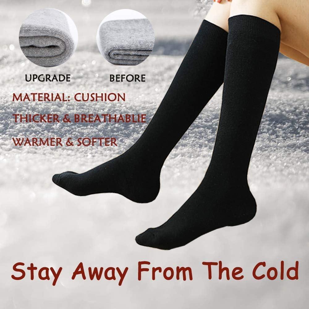 imageWarm Knee High Socks for WomenThermal Cotton Socks for HikingWorkWinterGiftsMixed Color 35 Pack Women