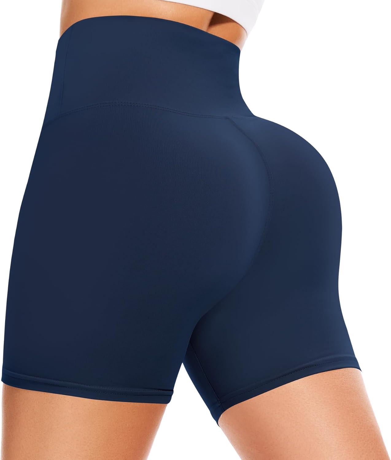 imageWomens 3quot5quot High Waisted Biker Shorts Spandex Yoga Workout Cycling Volleyball Dance Athletic Booty Shorts5navy
