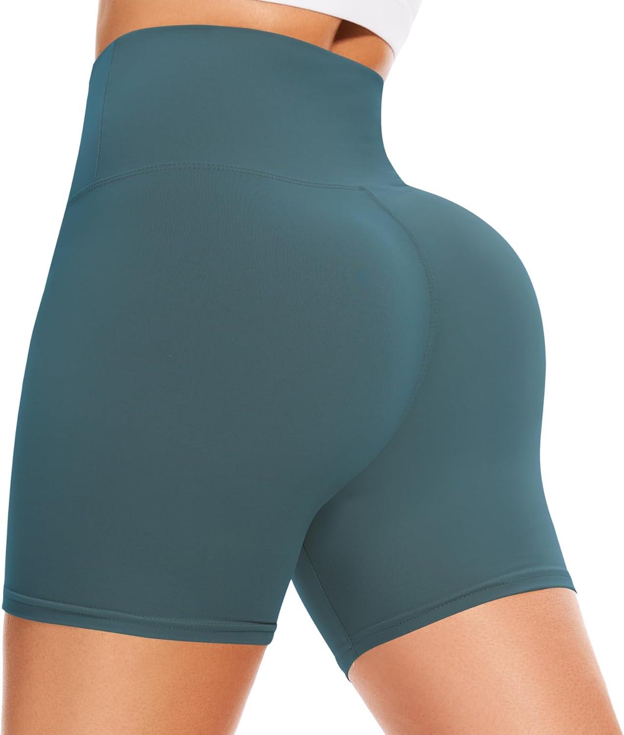 imageWomens 3quot5quot High Waisted Biker Shorts Spandex Yoga Workout Cycling Volleyball Dance Athletic Booty Shorts8dark Green