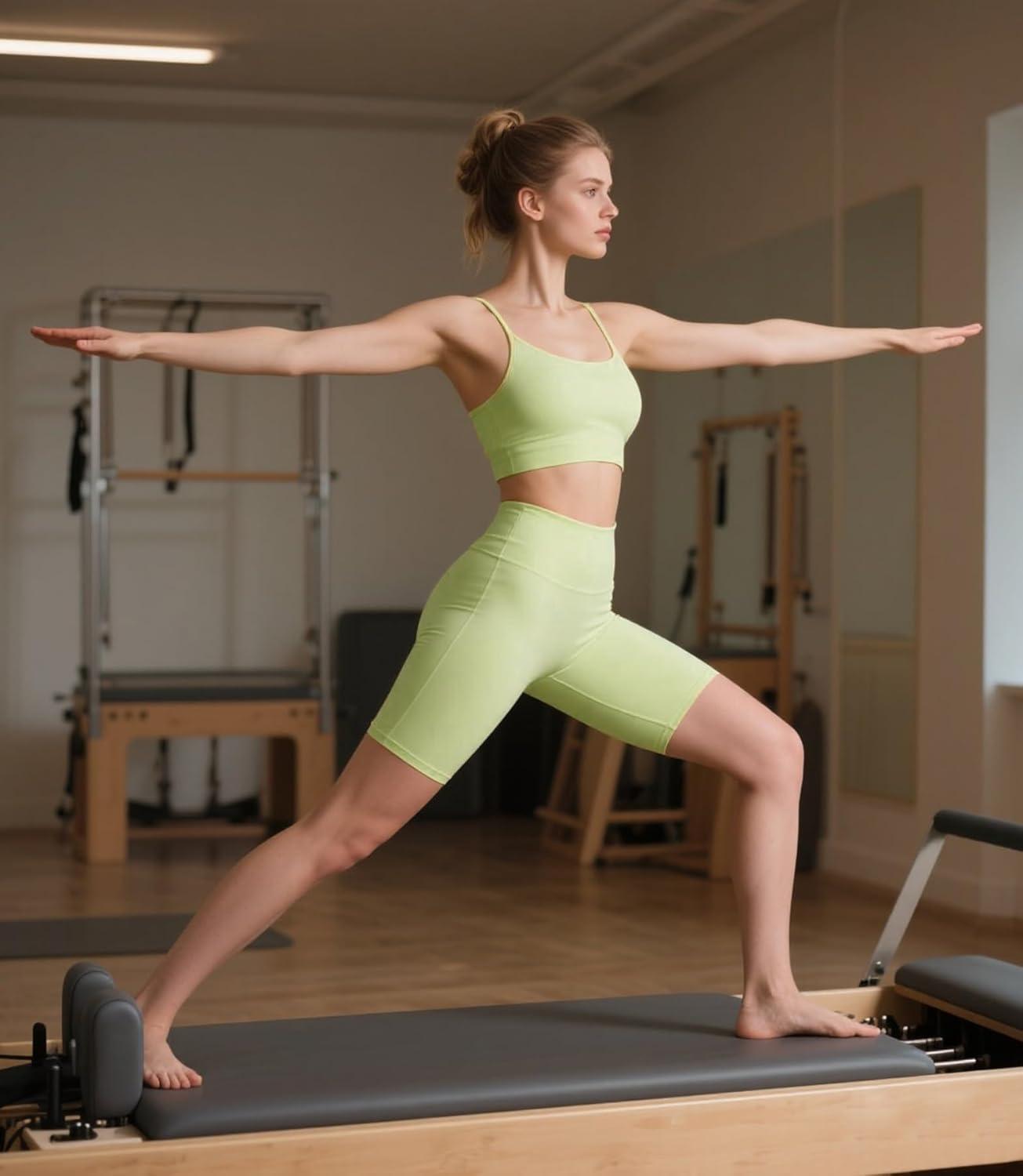 imageWomens 3quot5quot High Waisted Biker Shorts Spandex Yoga Workout Cycling Volleyball Dance Athletic Booty ShortsLime Cream Green