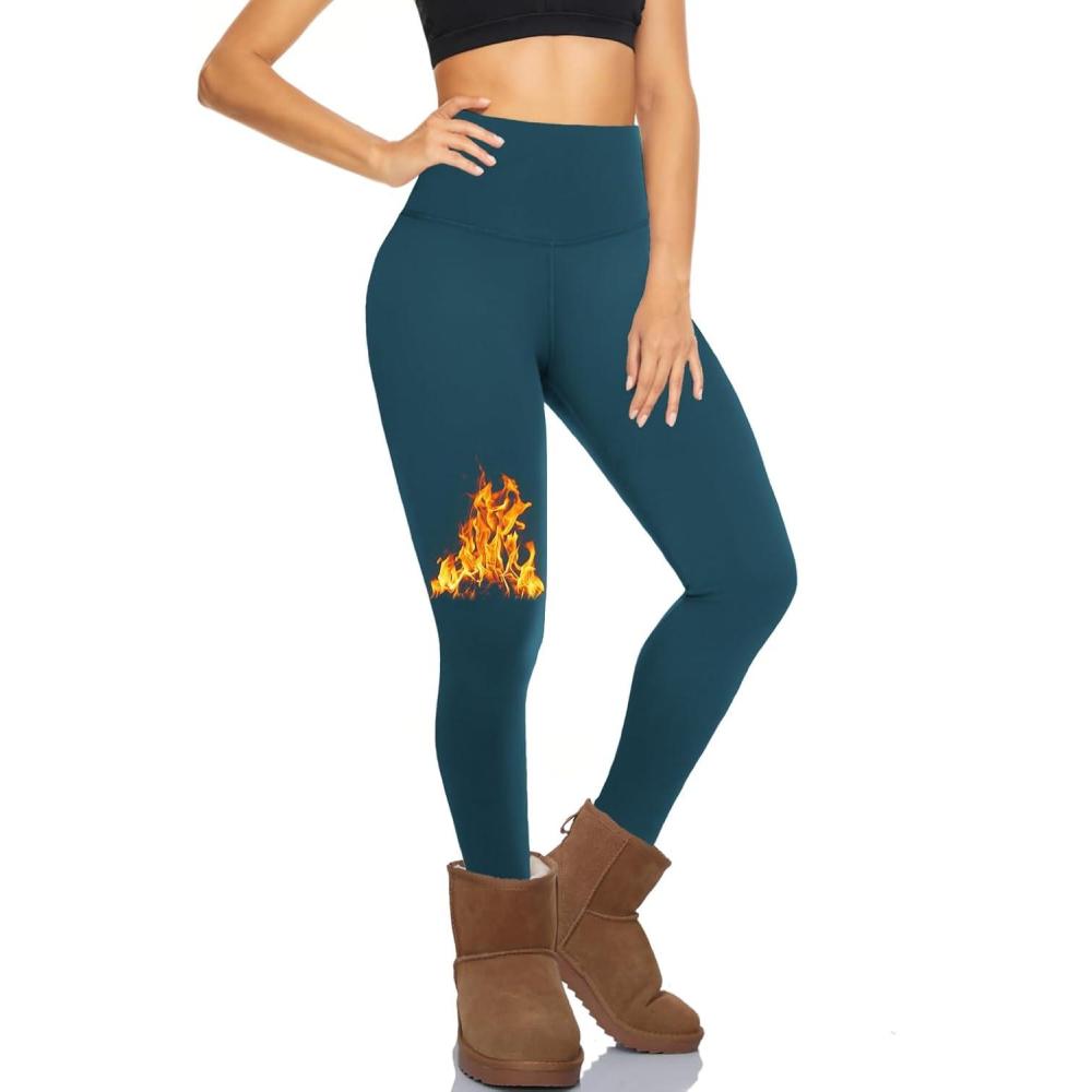 imageHi Clasmix Fleece Lined Leggings for Women  High Waisted Winter Yoga Pants Warm Thermal Running Workout Tights11dark Green