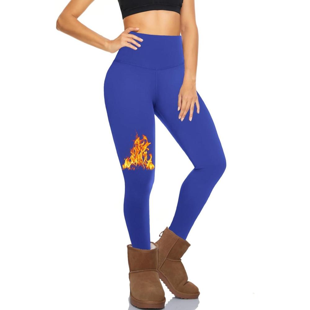 imageHi Clasmix Fleece Lined Leggings for Women  High Waisted Winter Yoga Pants Warm Thermal Running Workout Tights5sapphire Blue