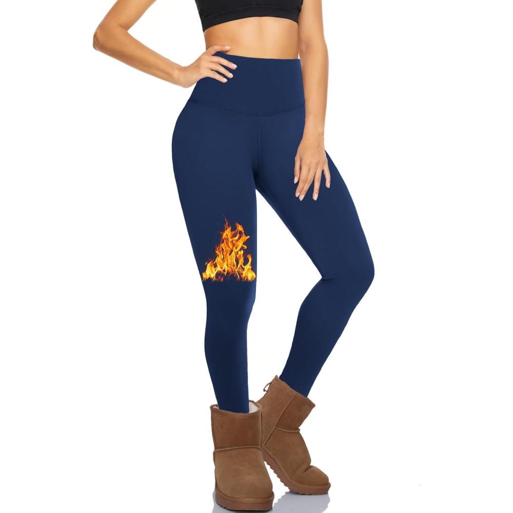 imageHi Clasmix Fleece Lined Leggings for Women  High Waisted Winter Yoga Pants Warm Thermal Running Workout Tights8navy