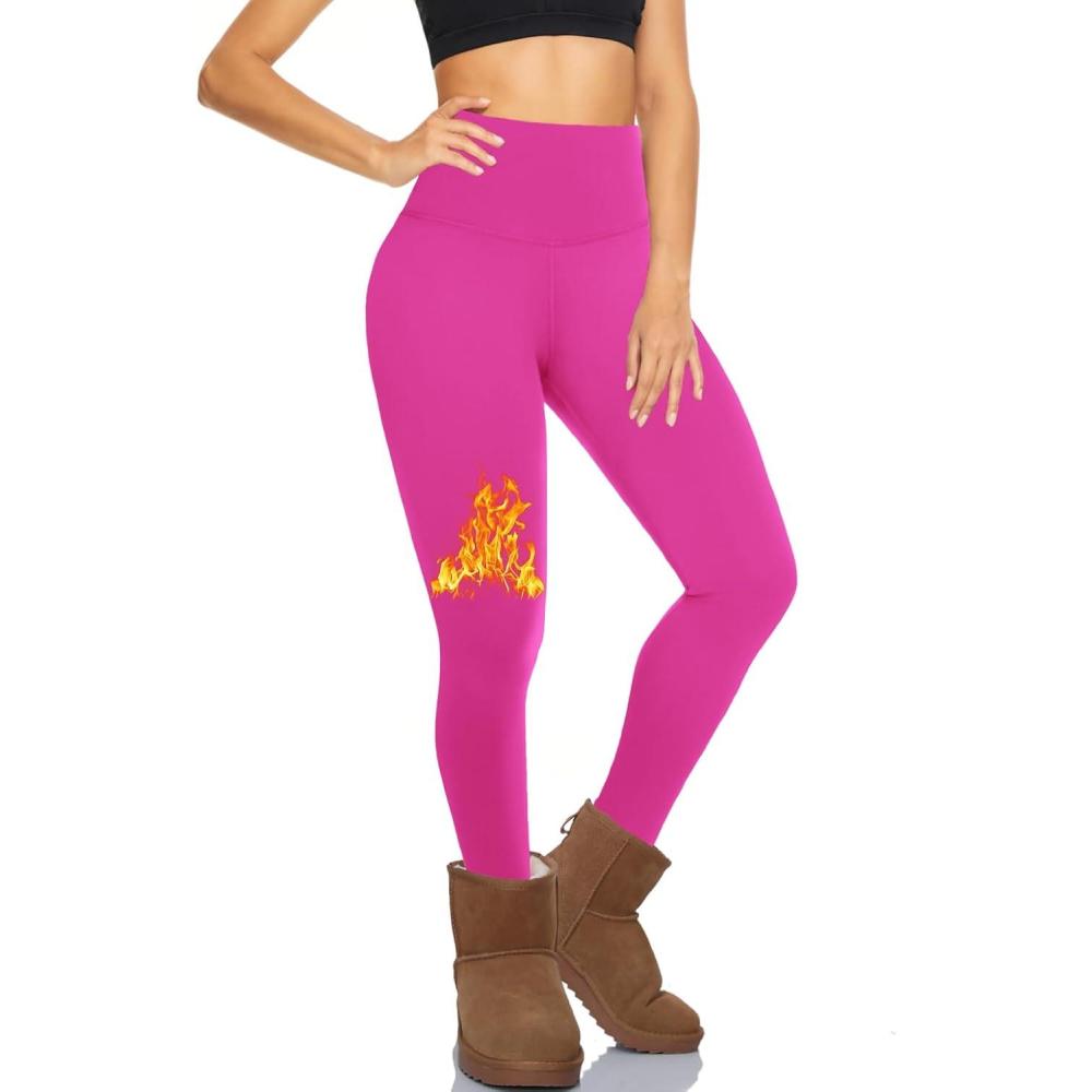 imageHi Clasmix Fleece Lined Leggings for Women  High Waisted Winter Yoga Pants Warm Thermal Running Workout Tights8pink