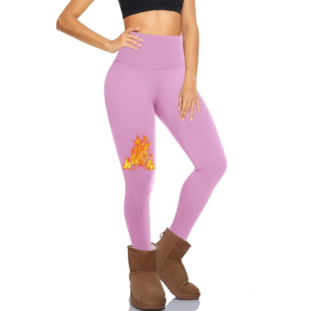 imageHi Clasmix Fleece Lined Leggings for Women High Waisted Winter Yoga Pants Warm Thermal Running Workout TightsSakura Pink