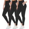 1bd-3 Pack Black Leggings With Pockets