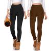 imageHi Clasmix 2 Pack Fleece Lined Leggings WomenHigh Waisted Tummy Control Seamless Winter Thermal Warm Workout Yoga PantsBlackBrownSM