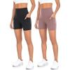 imageHi Clasmix 2 Piece Workout Shorts for Women5 Inch High Waist Pockets Buttery Soft Tummy Control Athletic Biker Gym Yoga Short Pants2 Pack BlackPinkSmallMedium