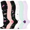 imageHi Clasmix 6 Pairs Compression Socks for WomenampampMen 2030mmhg Best for CirculationPregnancyMediaNurseRunningTravelMulti14SmallMedium