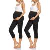 imageHi Clasmix Maternity Capri Leggings Over The Belly Butt Lift  Buttery Soft NonSeeThrough Workout Pregnancy Leggings2 Pack Black CapriLarge