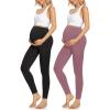 imageHi Clasmix Maternity Leggings Over The Belly Butt Lift  Buttery Soft NonSeeThrough Workout Pregnancy LeggingsBlackPinkMedium