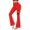 imageHi Clasmix Womens Fleece Lined Leggings  Winter Flare Leggings Thermal Warm Crossover Bootcut Workout Hiking Yoga Pants011 Fleece Lined Red