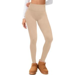 Hi Clasmix Fleece Lined Leggings Women – Seamless Thermal Winter High Waisted Tummy Control Thick Warm Yoga Pants(02-nude)