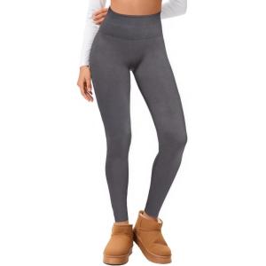 Hi Clasmix Fleece Lined Leggings Women – Seamless Thermal Winter High Waisted Tummy Control Thick Warm Yoga Pants(Grey)