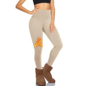 Hi Clasmix Fleece Lined Leggings for Women – High Waisted Winter Yoga Pants, Warm Thermal Running Workout Tights(10-nude Beige)