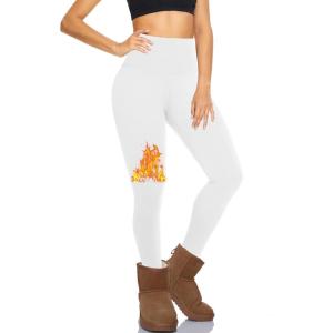 Hi Clasmix Fleece Lined Leggings for Women – High Waisted Winter Yoga Pants, Warm Thermal Running Workout Tights(5-white)