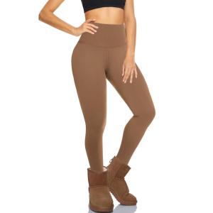 Hi Clasmix Fleece Lined Leggings for Women – High Waisted Winter Yoga Pants, Warm Thermal Running Workout Tights(9-mocha)