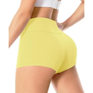Women’s 3″/5″ High Waisted Biker Shorts – Spandex Yoga, Workout, Cycling, Volleyball, Dance | Athletic Booty Shorts(9-lemon Yellow)