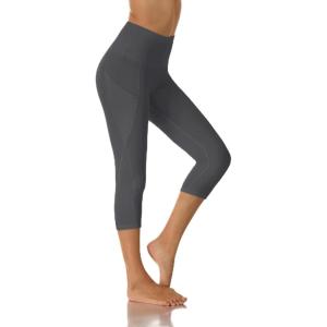 Yoga Pants with Pockets for Women – Leggings with Pockets High Waisted Tummy Control Non See-Through Workout Pants(Capri-grey)