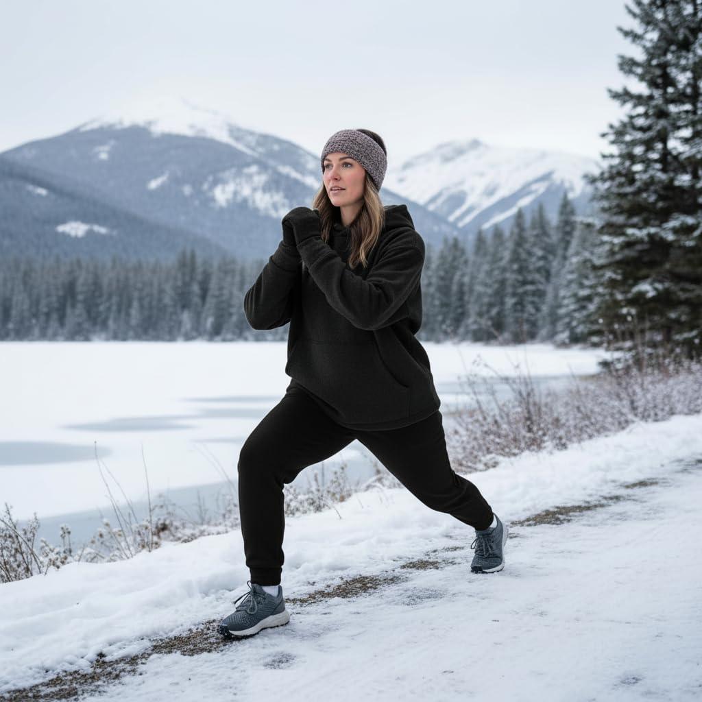 imageFleece Lined Joggers for WomenWinter Thermal Womens Sweatpants Thick High Waisted Ski Hiking Running Pants S2XL11 Pack Black