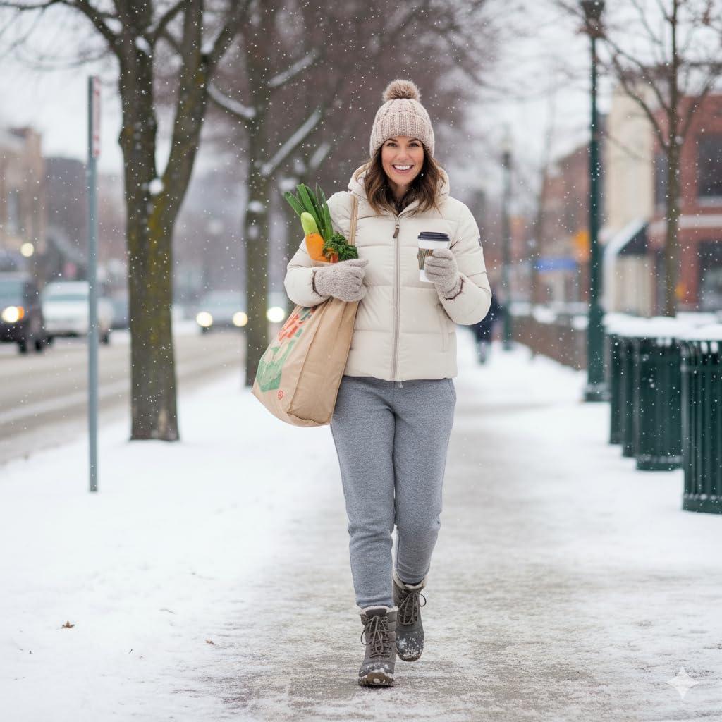 imageFleece Lined Joggers for WomenWinter Thermal Womens Sweatpants Thick High Waisted Ski Hiking Running Pants S2XL21 Pack Grey