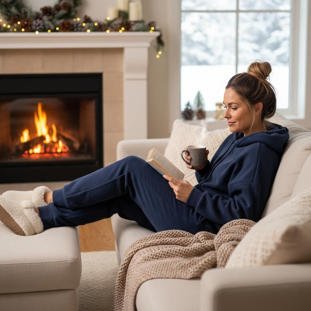 imageFleece Lined Joggers for WomenWinter Thermal Womens Sweatpants Thick High Waisted Ski Hiking Running Pants S2XL51 Pack Navy