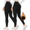 imageHi Clasmix 2 Pack Fleece Lined Leggings WomenHigh Waisted Tummy Control Seamless Winter Thermal Warm Workout Yoga Pants2 Pack BlackSM SmallMedium