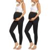 imageMaternity Leggings Over The Belly Butt Lift  Buttery Soft NonSeeThrough Workout Pregnancy Leggings2 Pack BlackXLarge