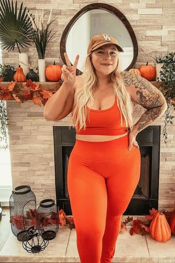 imageHi Clasmix Plus Size Leggings for Women 1X4XHigh Waisted Tummy Control Non See Through Super Soft Black Leggings Yoga Pants2 Pack BlackRust OrangeXXLarge