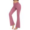 imageWomens Bootcut Yoga Pants Tummy Control Flare Leggings High Waist Crossover Lounge Bell Bottom Jazz Dress Baseball Pants