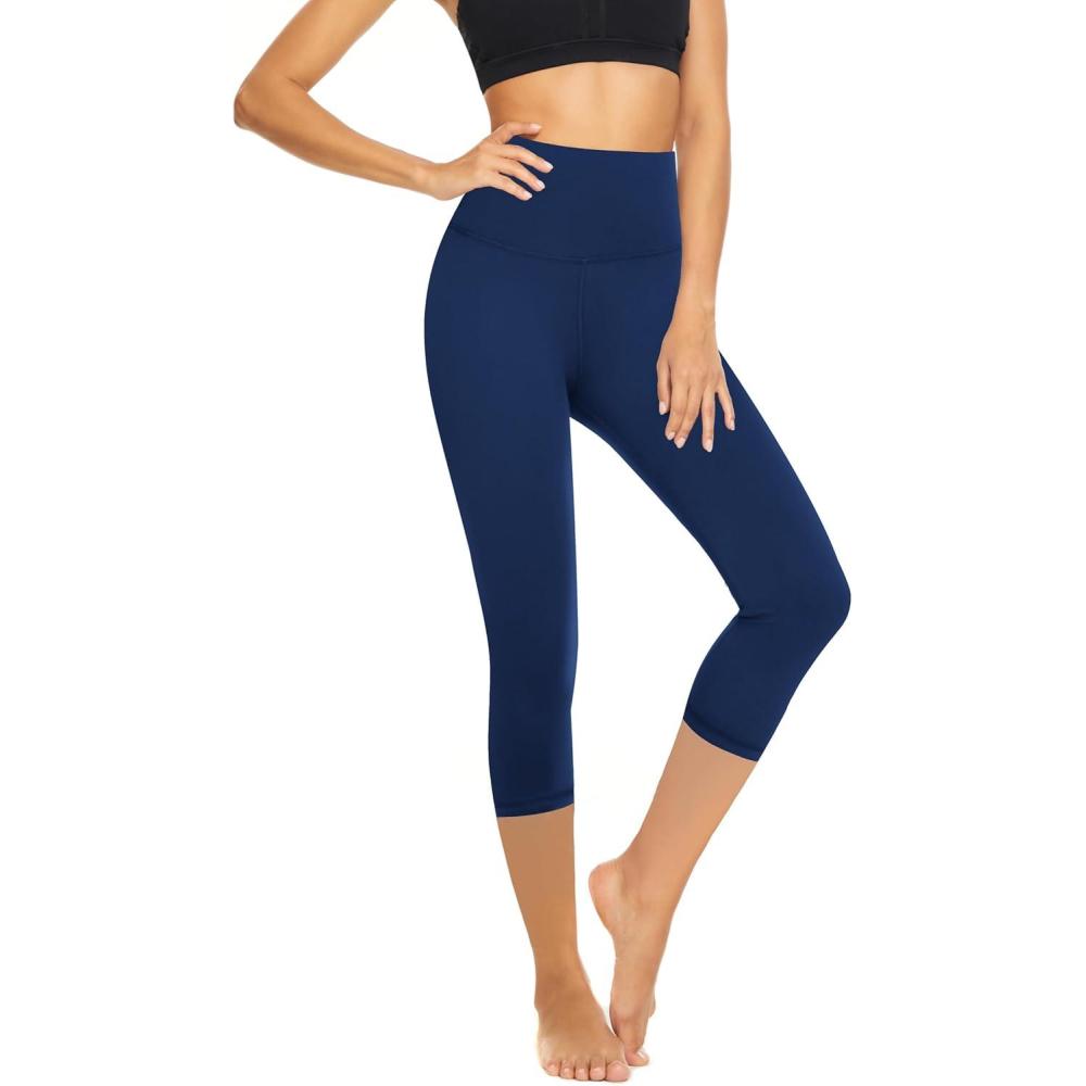 imageHigh Waisted Leggings for Women  Tummy Control Yoga Pants for Workout Running Athletic Womens LeggingsCaprinavy