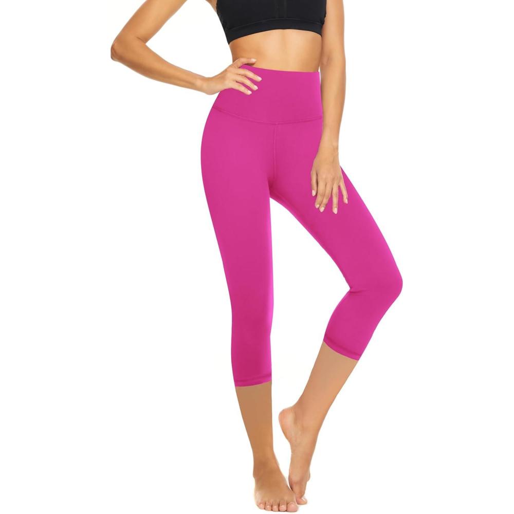 imageHigh Waisted Leggings for Women  Tummy Control Yoga Pants for Workout Running Athletic Womens LeggingsCapripink
