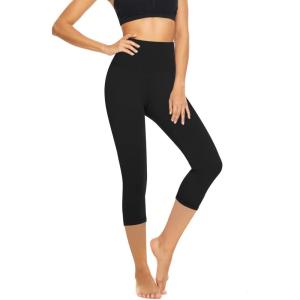 High Waisted Leggings for Women – Tummy Control Yoga Pants for Workout Running Athletic Women’s Leggings(Capri-black)