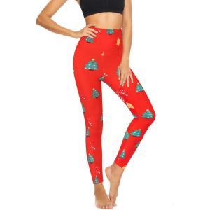 High Waisted Leggings for Women – Tummy Control Yoga Pants for Workout Running Athletic Women’s Leggings(Christmas)