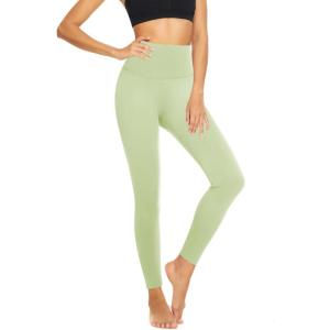 High Waisted Leggings for Women – Tummy Control Yoga Pants for Workout Running Athletic Women’s Leggings(Lime Cream Green)