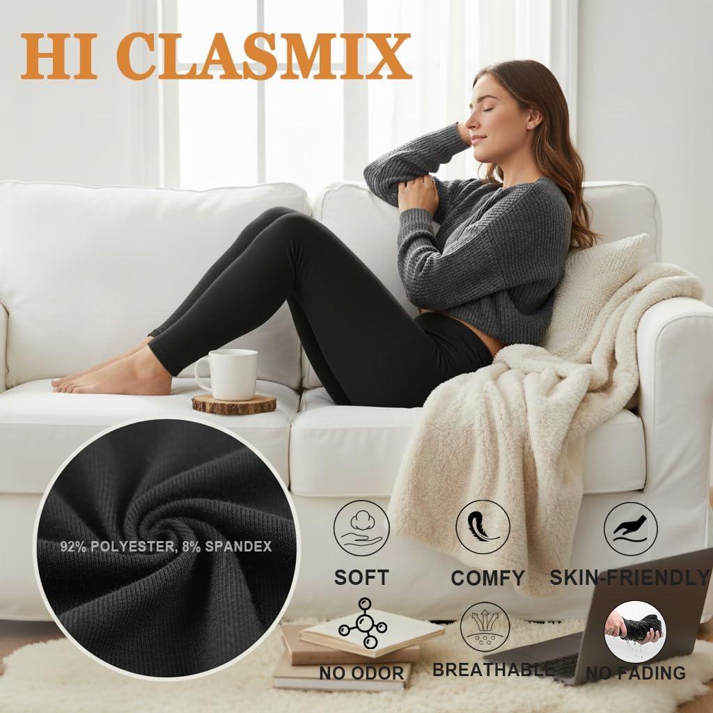 image:imageHi Clasmix Leggings for Women 3 PackHigh Wasited Tummy Control Yoga Pants Clothing for Workout Athletic1ac1 Pack Black With Pockets
