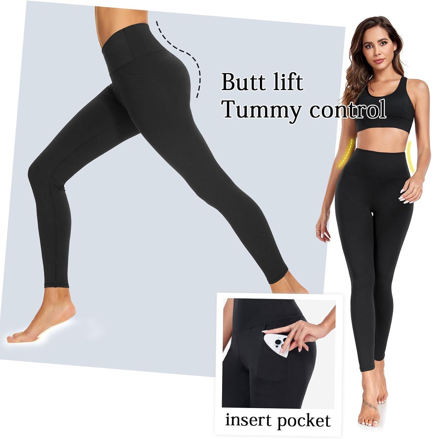 image:imageHi Clasmix Leggings for Women 3 PackHigh Wasited Tummy Control Yoga Pants Clothing for Workout Athletic1bd3 Pack Leggings With Pockets 02color
