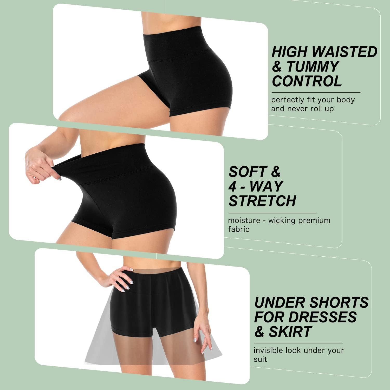 image:imageWomens 35 High Waisted Biker Shorts Spandex Yoga Workout Cycling Volleyball Dance Athletic Booty ShortsKlein Blue Leopard