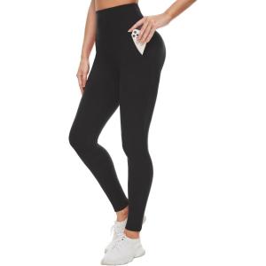 Hi Clasmix Leggings for Women 3 Pack-High Wasited Tummy Control Yoga Pants Clothing for Workout Athletic(1ac-1 Pack Black With Pockets)