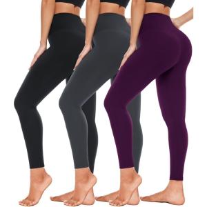 Hi Clasmix Leggings for Women 3 Pack-High Wasited Tummy Control Yoga Pants Clothing for Workout Athletic(2-3 Pack Multi08)